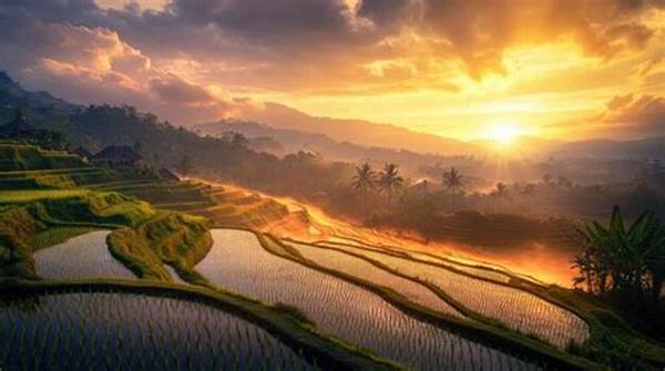 Scenic Indonesian Nature Tourism Rice Fields Admired By Global Visitors